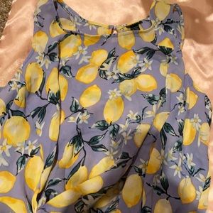 Torrid Chiffon Lemon Print Sleeveless Top